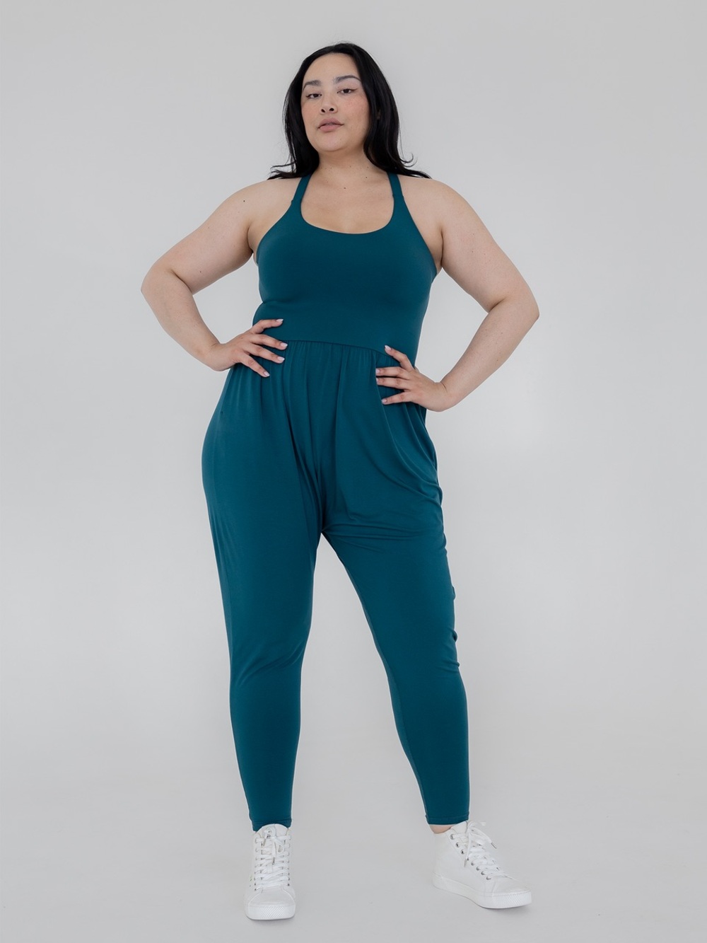 Imbodhi Teal Blue Jumper Jumpsuit Yoga One Piece 2X